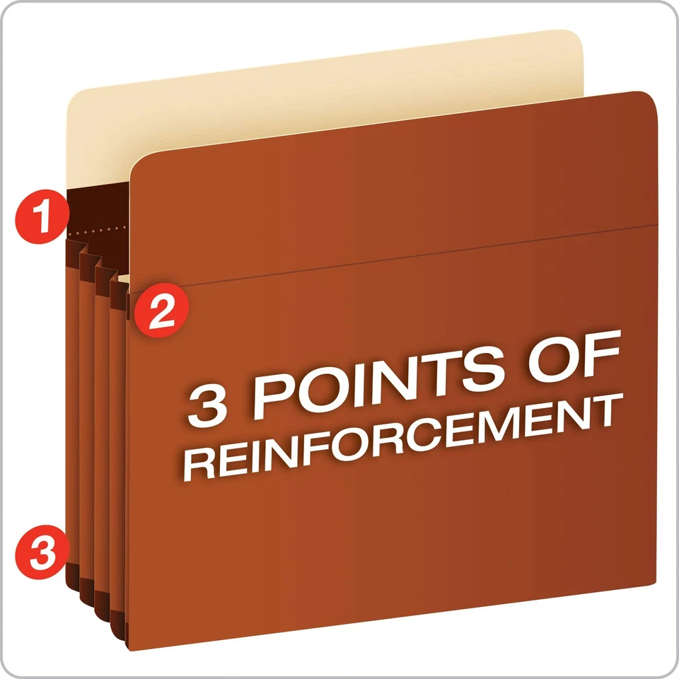 Expanding Accordion File Pockets, Extra Durable, Expands 3.5", Letter Size, R... - Image 3 of 4