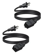 DEWENWILS 6FT Extension Cord, 13A/125V/1625W, Black, ETL Listed, 2 Pack