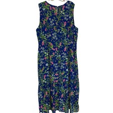 C Wonder Sheer Floral Maxi Dress Womens 28WP Blue Sleeveless Tiered Lined Party