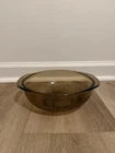 Vintage PYREX 024 Amber Glass Round 2 Quart Casserole Baking Bowl NO LID Brown