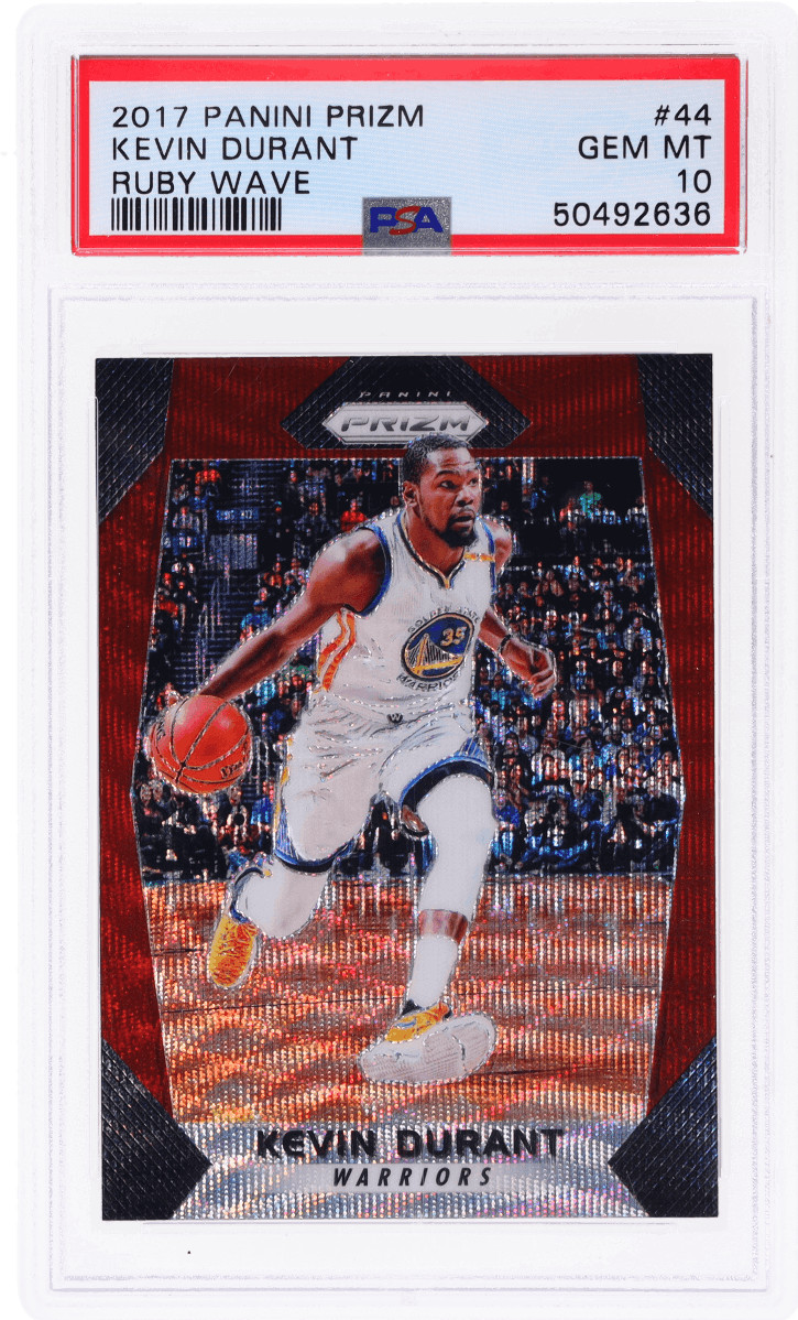 2017 Panini Prizm Kevin Durant Ruby Wave Prizm #44 PSA 10