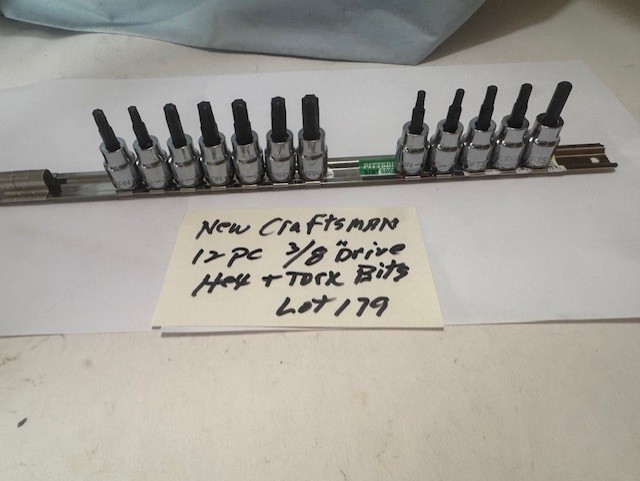 NEW Craftsman 3/8" DRIVE 12 PC  TORX & HEX BIT SOCKET SET + RAIL