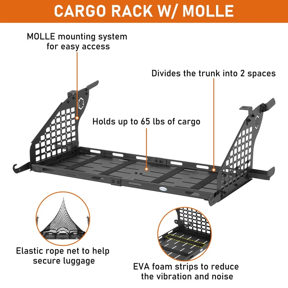 Fit 2003 - 2010 保时捷 Cayenne 955/957 内后备箱货架篮子带 MOLLE — 第 2/4 张图片