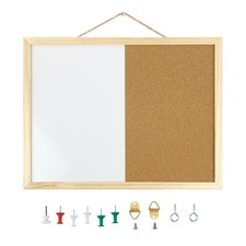 16.5 x12.6 Inches Dry Erase Cork Bulletin Combination Board, Notice Memo Wall...