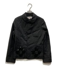 COMME des GARCONS GIRL          Round collar floral design jacket blac