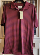 Goodfellow  Co - Burgendy Polo w/ Blue Stripe Size Medium - NWT