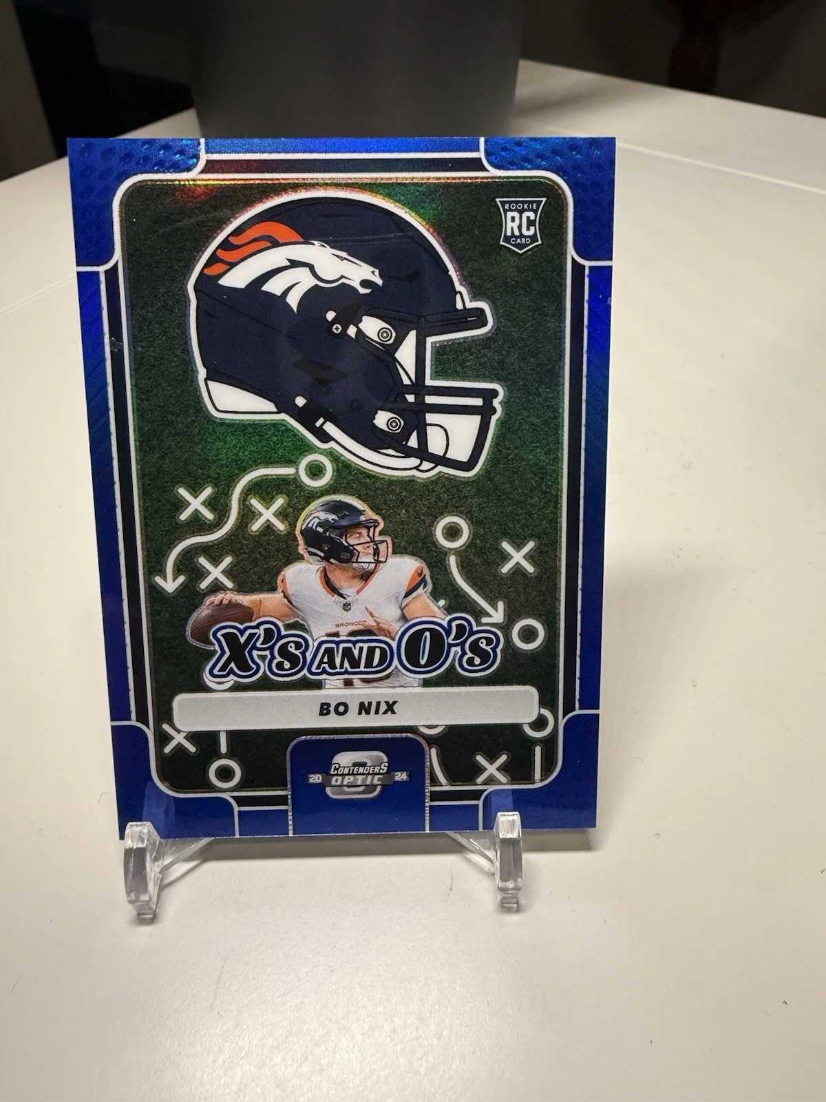 Bo Nix Panini Contenders Optic X's and O's #XOBNX Red White Blue