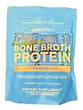 Paleovalley 100 Grass Fed Beef Bone Broth Protein Powder - VANILLA 3 Packs 