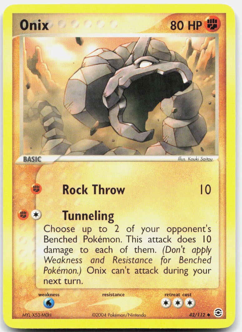 Onix 42/112 Uncommon FireRed & LeafGreen Pokemon Near Mint