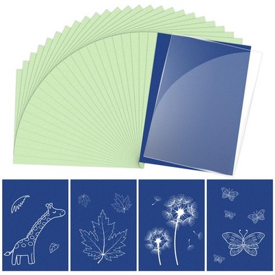 Cyanotype Kit with 30 Sheets Sun Print Paper & Acrylic Panel, Solar Printing Art