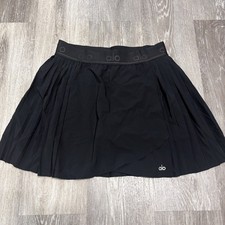ALO Yoga Aces Tennis Skirt Women’s Large Black Authentic Athletic Performance 