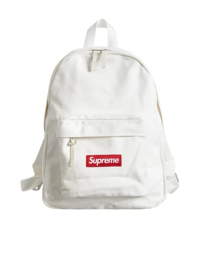 Sac à dos en toile blanche Supreme neuf avec étiquettes