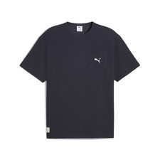 PUMA Class Relaxed Pinnacle Crew Neck Short Sleeve T-Shirt Mens Blue Casual Tops