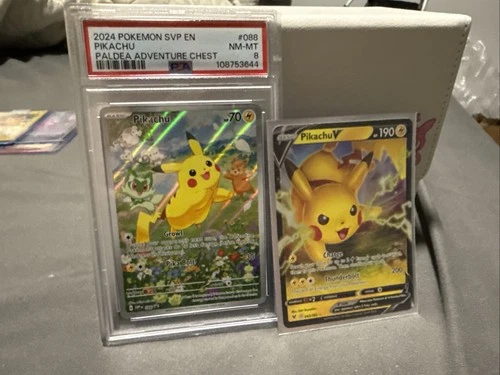 Pokémon SVP Pikachu PSA 8 #088 Promo Paldea Adventure Chest With Pikachu 043/185