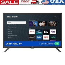 32 Inch HD 720P LED Roku Smart TV Voice Control Streaming HDMI USB Wireless