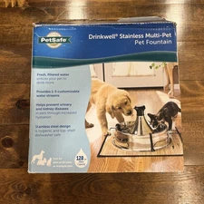PetSafe PWW00-13705 Drinkwell Stainless Steel 360 Multi-Pet Water Fountain 128oz