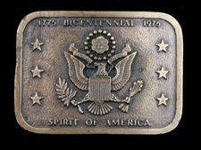 SJ05121 VINTAGE 1970s **BICENTENNIAL SPIRIT OF AMERICA** COMMEMORATIVE BUCKLE