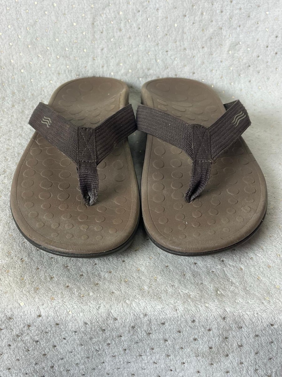 Vionic 44 Wave Orthotic Flip Flops Brown Unisex Sandals Women’s 9 Men’s 8 Vionic 44 Wave Thong Flip Flops Brown Sandals Mens 9 Womens  main image 3