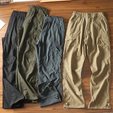 Mens Plain Combat Working Pants Multi Pocket Strong Cargo Trousers Cotton Work