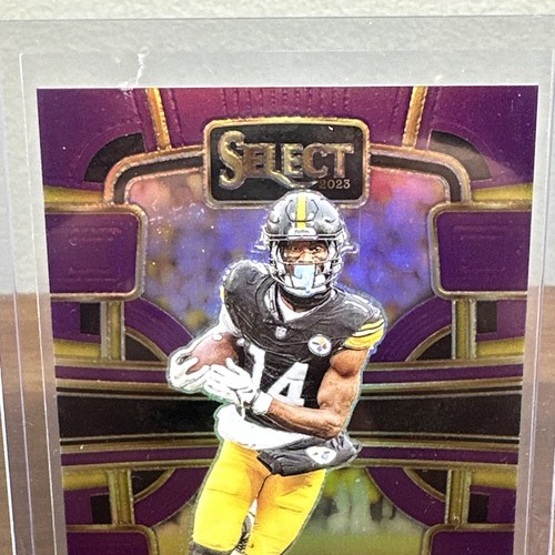 2023 Panini Select George Pickens Purple Prizm 74/75  - Picture 6 of 7