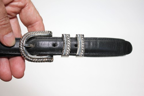 Brighton Kids' Black Leather Dress Belt - Western Buckle/Loops - SIZE 8 - 27" - Picture 3 of 7