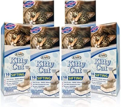 Alfapet Kitty Cat Pan Disposable, Sifting Liners- 60 count + 1 Transfer Liner-Fo