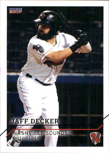 Jaff Decker 2017 Choice Nashville Sounds #9 RC Card Nashville Sounds