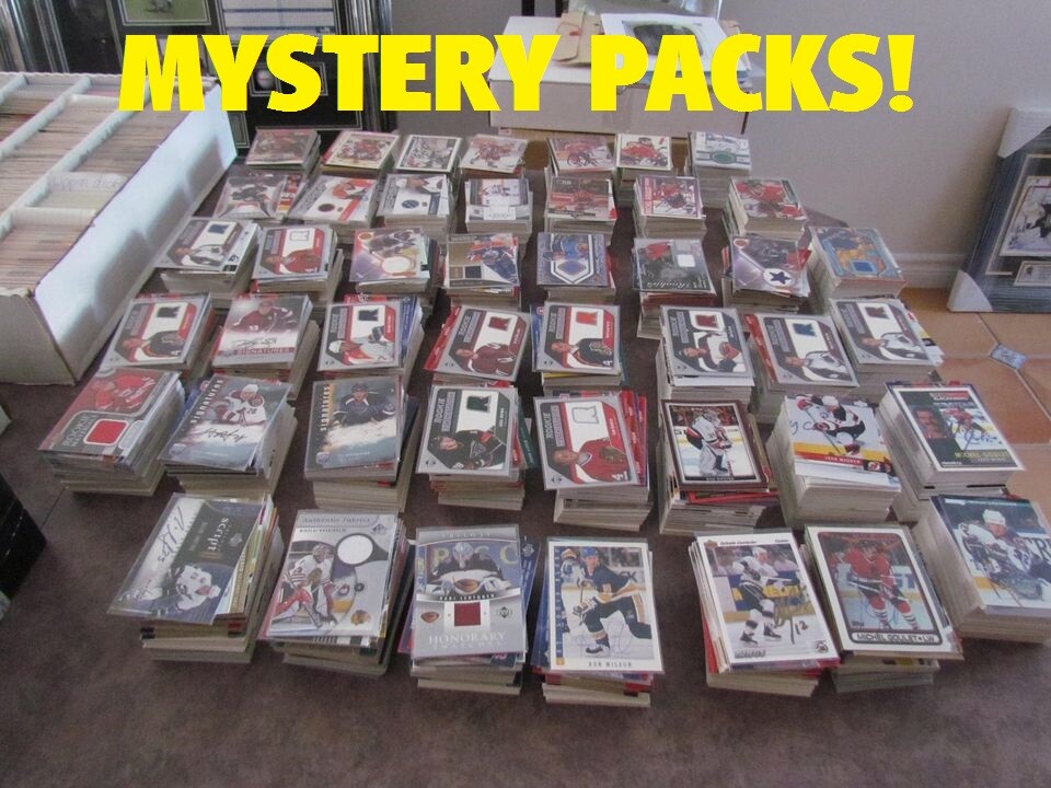 MYSTERY NHL HOCKEY CARDS PACKS! 1 AUTO OR JERSEY PER PACK GUARANTEED!