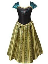 ELSA & ANNA® Girls Fancy Dress Snow Queen Princess Dress Halloween Costume ANNA1