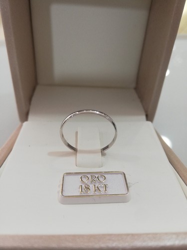 Anello fedina fede fascetta fermanello fermafede in oro bianco 18 kt bombata - Foto 3 di 11