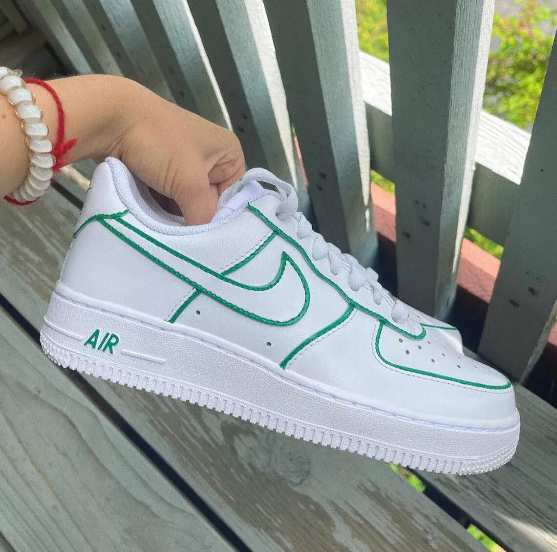 air force 1 green swoosh