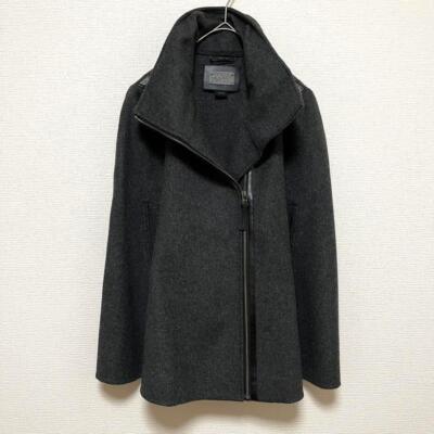 Mackage wool middle Coat volume neck zip up Woman's Ladies outer Gray