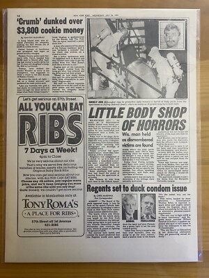 VINTAGE NEWSPAPER HEADLINE ~ MILWAUKEE SERIAL KILLER JEFFERY DAHMER MURDER 1991