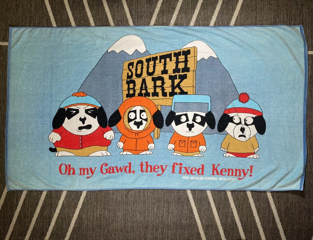 Vintage Big Dogs South Bark Beach Towel 100% Cotton South Park Parody 1999