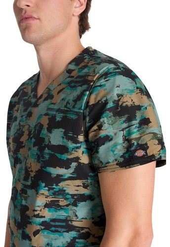 Extreme Camo Breeze Dickies Scrubs EDS Mens V Neck Top DK668 EXCB - Picture 5 of 6