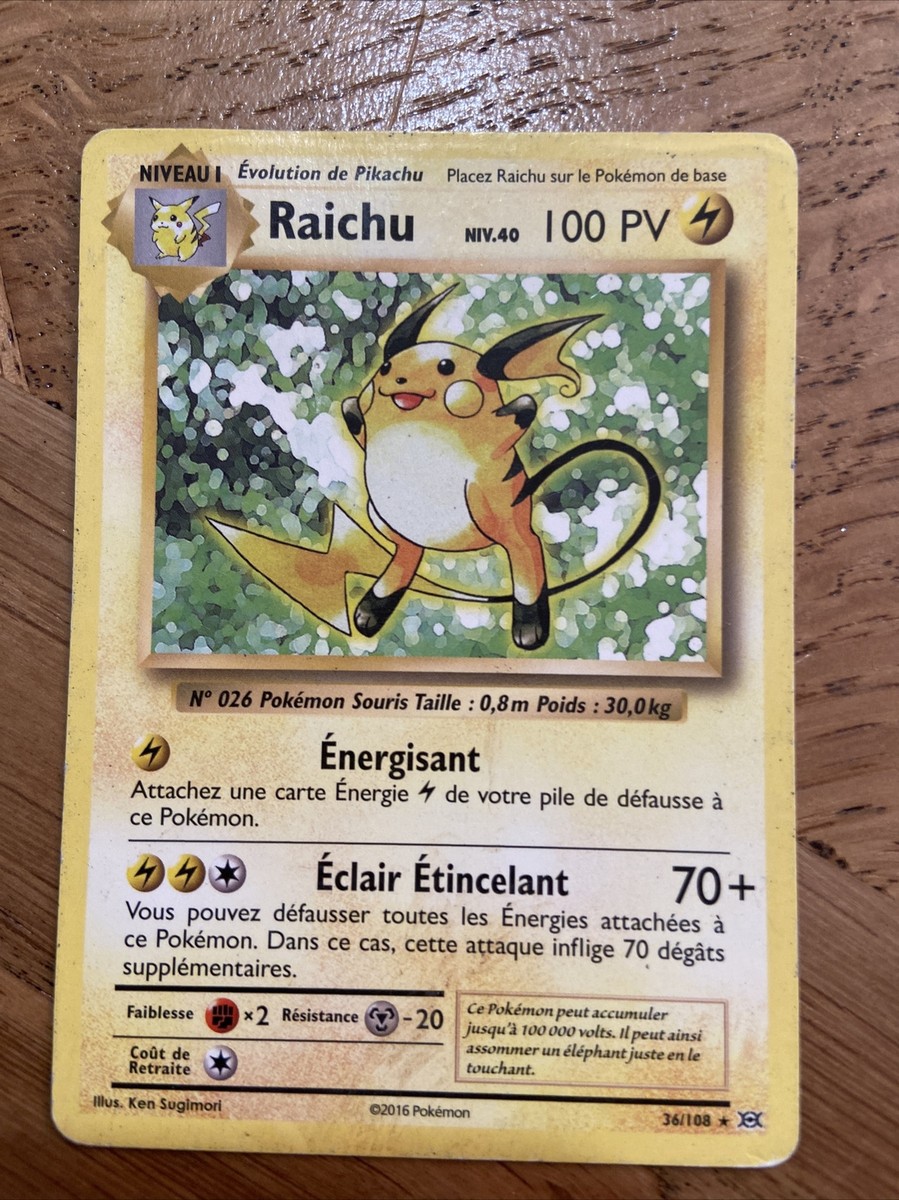 Carte Pokemon Raichu 36/108 Holo Rare | eBay
