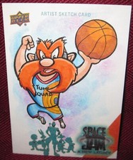 2021 UPPER DECK SPACE JAM NEW LEGACY SKETCH CARD of YOSEMITE SAM by DREWL 1/1