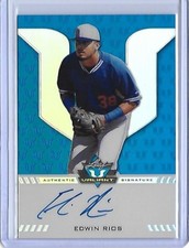 2017 Leaf Valiant Draft Edwin Rios Blue Prismatic RC Auto 2/35 Dodgers