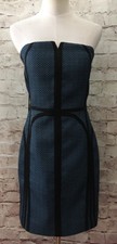 O'2nd *Spaghetti Strap Woven Texture Mini Dress NEW Size 8 Blue Black