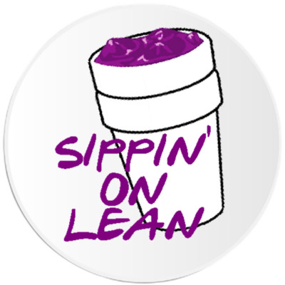 Sippin On Lean - 10 Pack Circle Stickers 3 Inch - Purple Drank Sizzurp