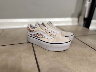 Vans Stackform Floral White Shoes Womens Size 7