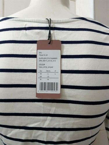 NEW Zalando Maternity Nursing Top, Navy/White Stripe - M - Picture 4 of 4