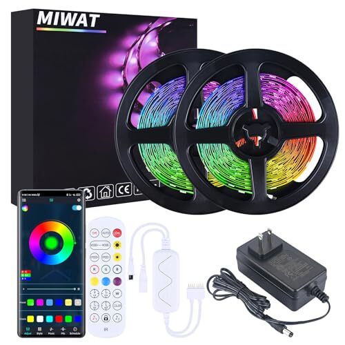 32.8ft 5050 RGB LED Color Changing Strip Lights for Bedroom Decoration-image