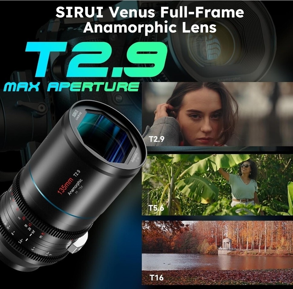 SIRUI 50mm T2.9 1.6X Vollformat Anamorphisches Objektiv, Kinoobjektiv für L-Mount Kameras
