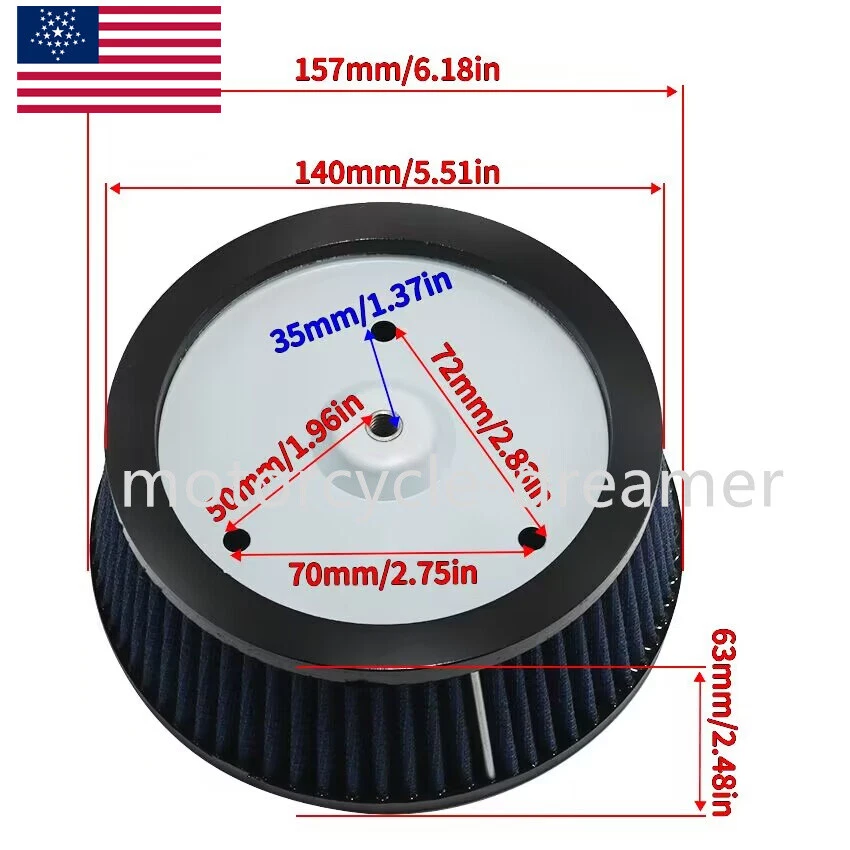 Air filter for Harley FLHTI Electra Glide Standard 2003-2006/FLHX Street Glide Foto 3 de 4