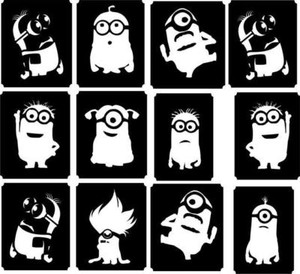 12x Minions Top Up Glitter Tattoo Kit Face Painting Airbrush Reusable Ebay