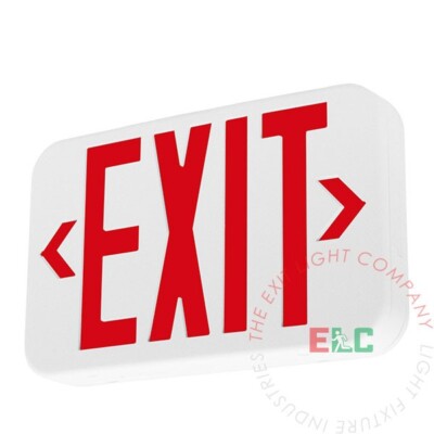 LFI Lights | Modern Red LED Exit Light Sign |  UL | LEDJR-R-W-BB
