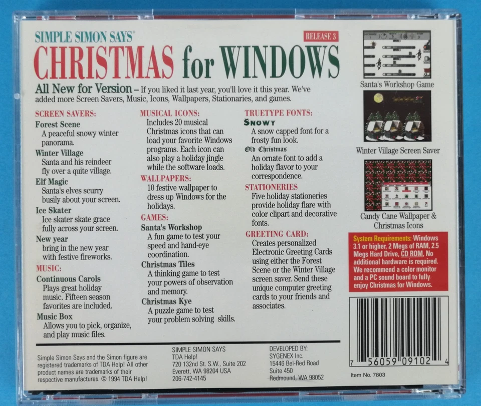 Christmas For Windows - Simple Simon Says - CD ROM - 1994 - Image 3 of 4