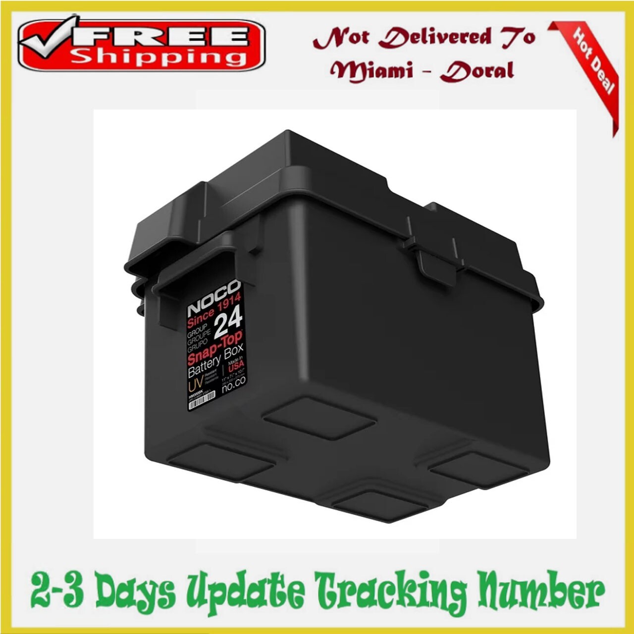 Heavy Duty Battery Box Group 24 Car Automotive Marine RV Boat Camper