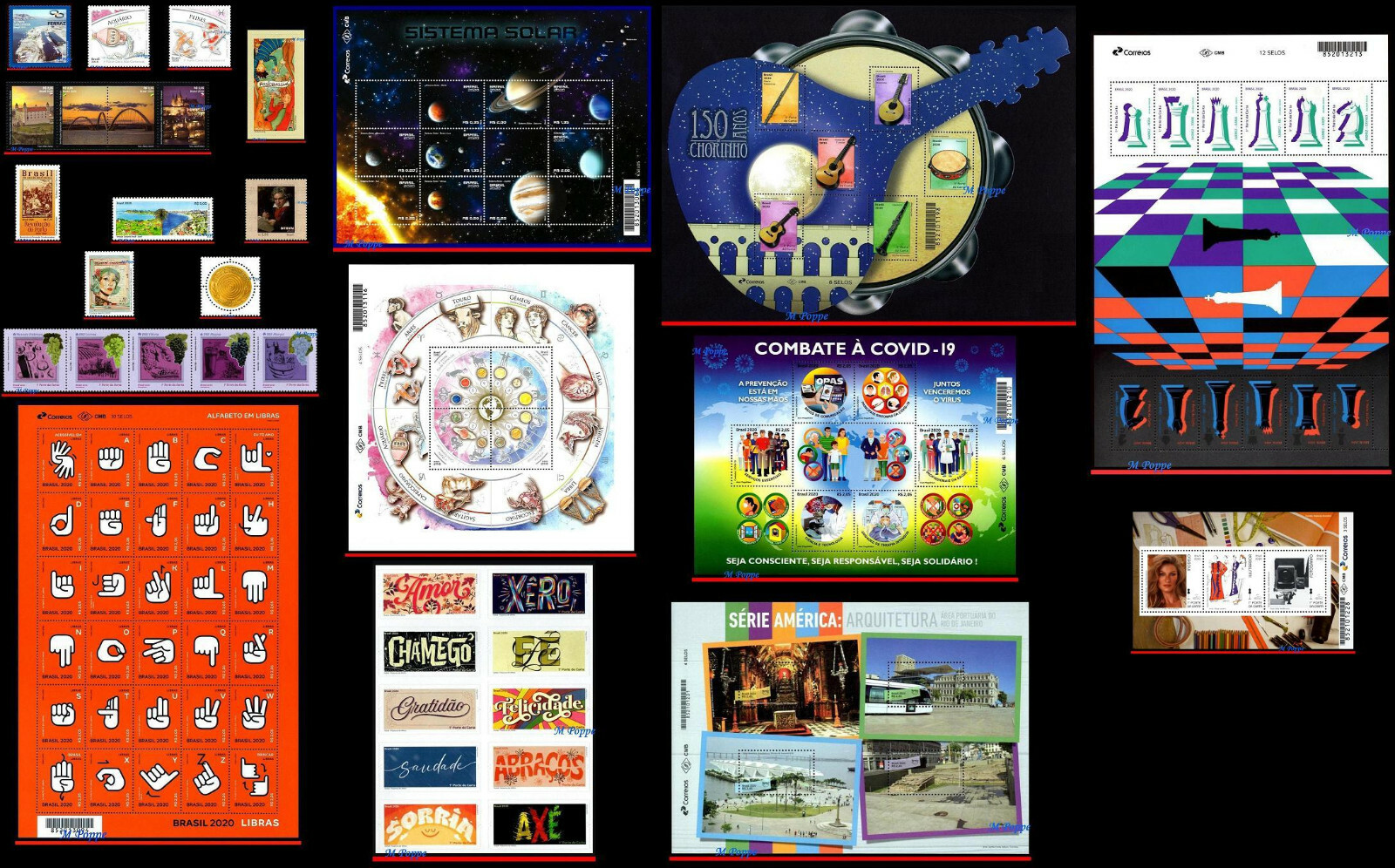 BRAZIL 2020 ALL STAMPS ISSUED, FULL YEAR, 102V, ALL MNH VF